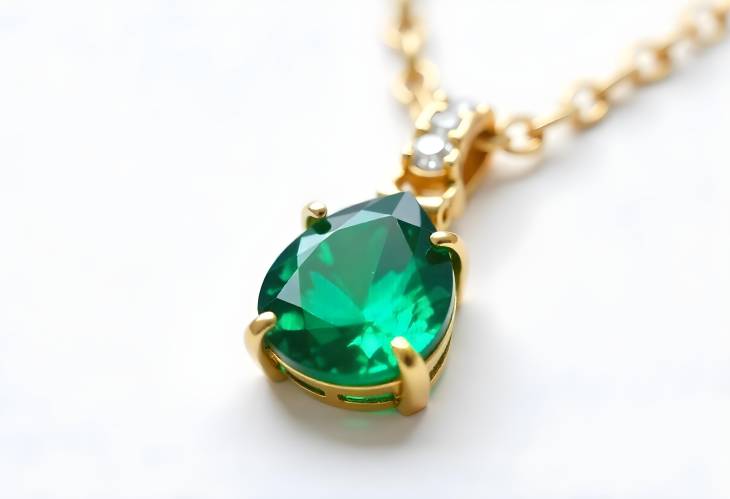 Exquisite Emerald and Diamond Necklace Pendant